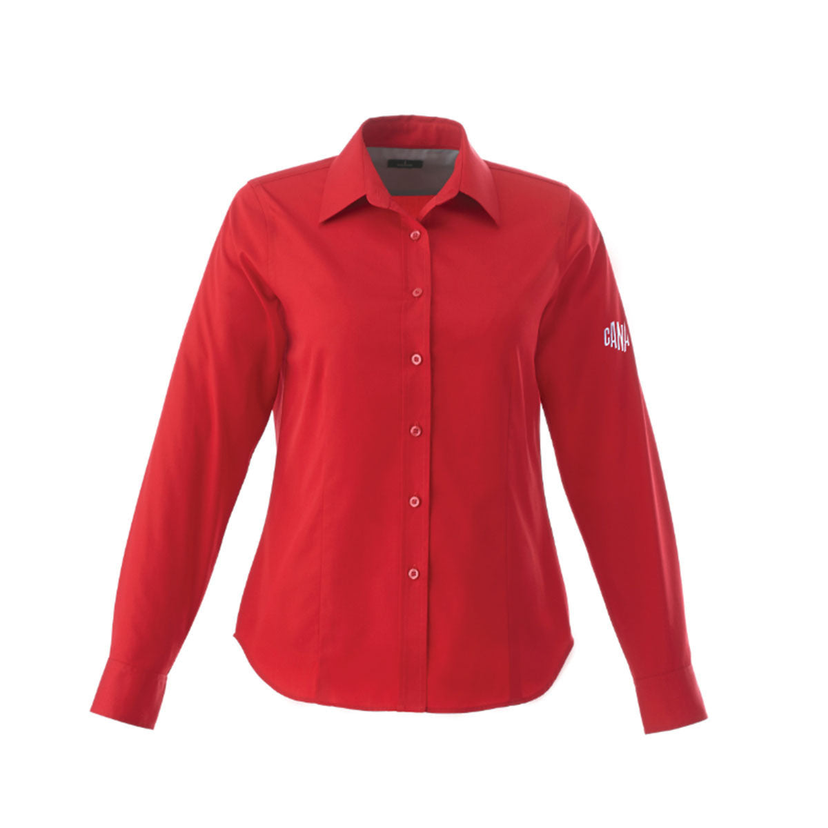 Women's red dress shirt