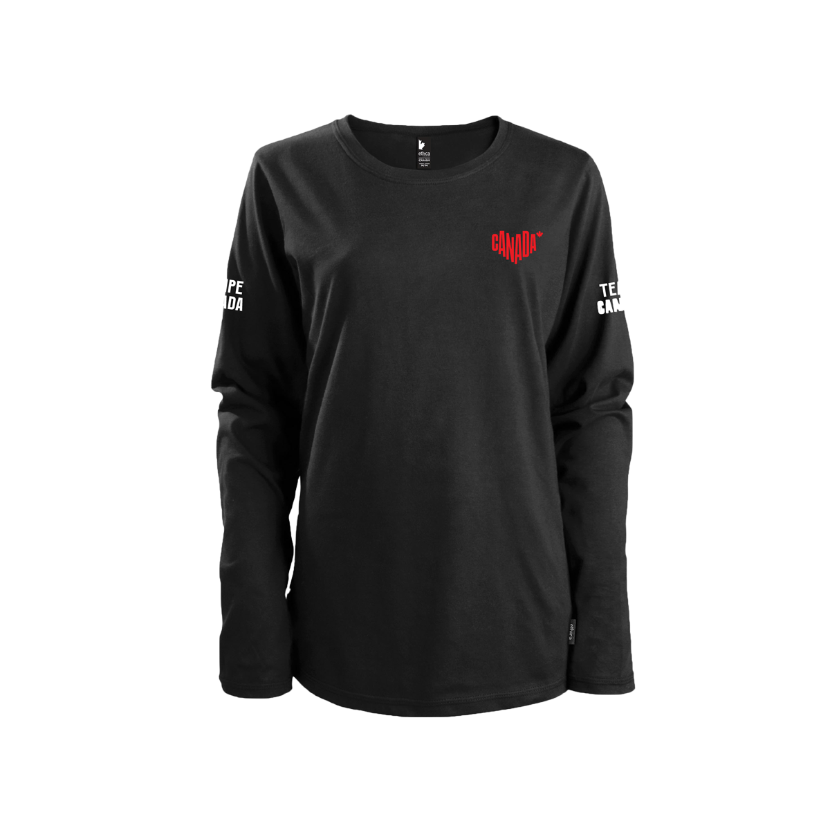 Women's black long sleeved t-shirt
